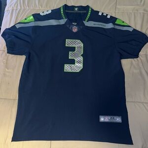 Russell Wilson Seattle Seahawks #3 Nike NFL Authentic Home Jersey Men’s 56 = 3XL